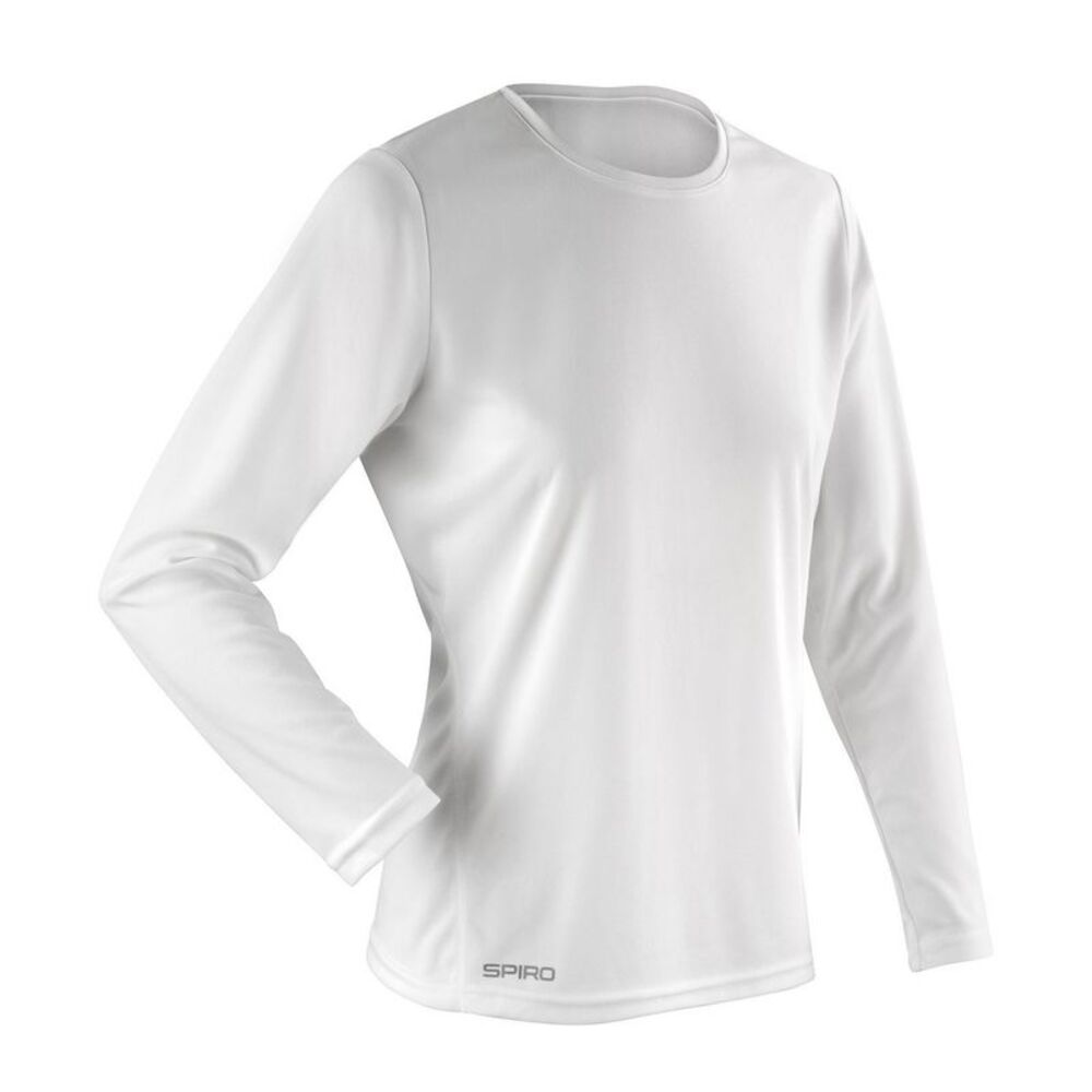 Spiro Womens/Ladies Performance Long-Sleeved T-Shirt / White